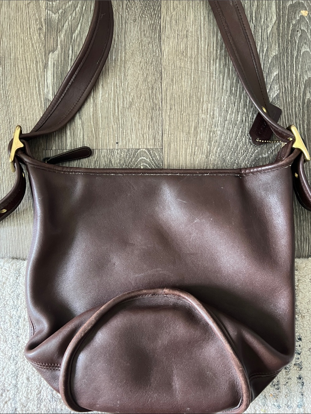 Vintage Coach 9953 Dark Brown Leather Bucket Shoulder Bag USA Glove Tanned - Picture 6 of 9